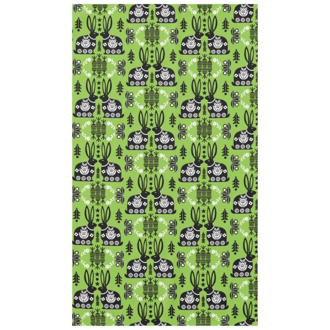 Mantel Arte folclórico nórdico escandinavo conejo (Anverso)