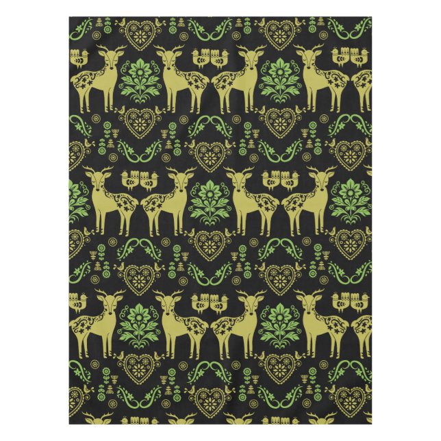 Mantel Arte folclórico noruego Rosemaling (Anverso)