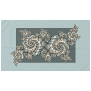 Mantel Arte fractal abstracto beige azul claro espirales