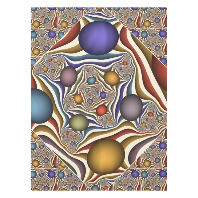 Mantel Arte Fractal abstracto, colorido, moderno (Anverso)