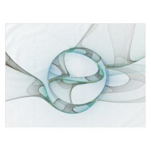 Mantel Arte fractal abstracto moderno azul turquesa gris