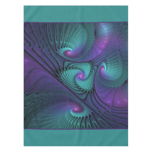 Mantel Arte fractal abstracto moderno de púrpura y turque