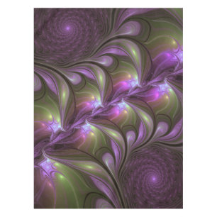 Mantel Arte fractal abstracto violeta púrpura caqui color