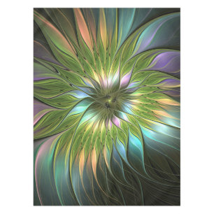 Mantel Arte fractal de flores de fantasía coloridas lumin