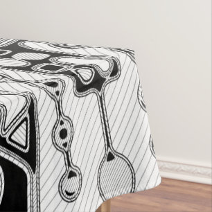 Mantel Arte Geométrico Blanco Y Negro 4