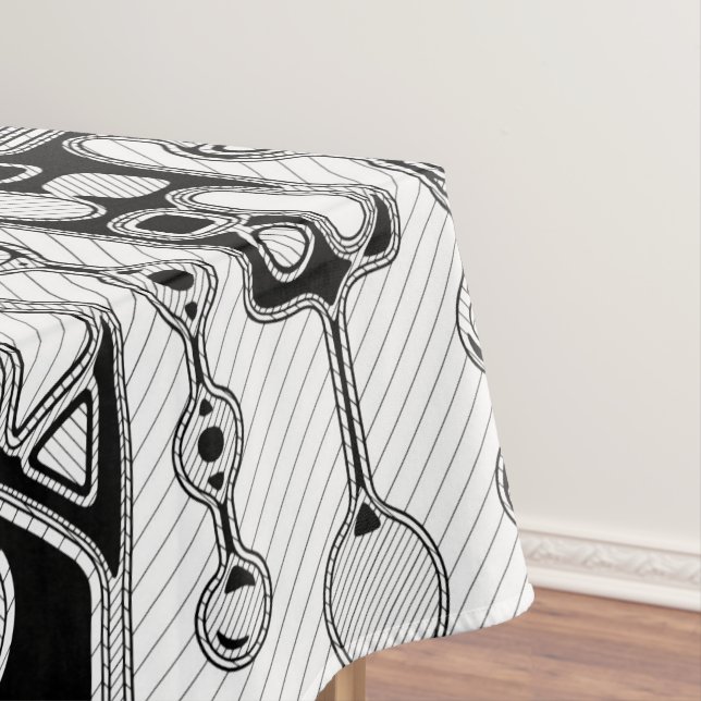 Mantel Arte Geométrico Blanco Y Negro 4 (In Situ)