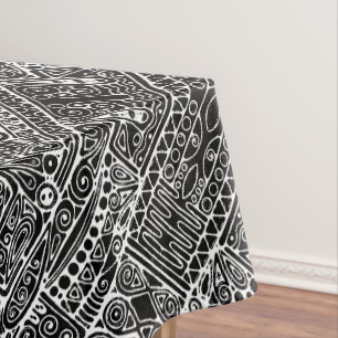 Mantel Arte Geométrico Negro Y Blanco 2
