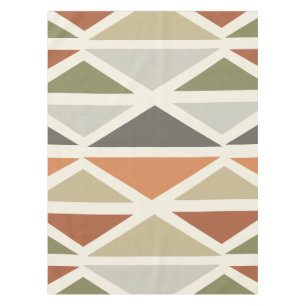 Mantel Arte geométrico retro triángulos Naranja verde