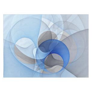 Mantel Arte gráfico fractal abstracto azul gris moderno