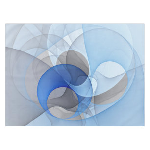 Mantel Arte gráfico fractal abstracto azul gris moderno