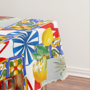 Mantel Arte italiano, siciliano, maiólica, tejas, arte b