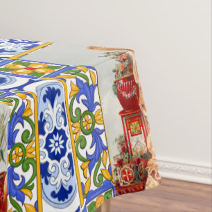 Mantel Arte italiano, siciliano, maiólica, tejas, arte b