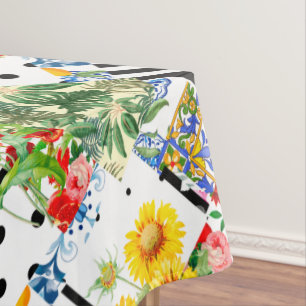 Mantel Arte italiano, siciliano, mosaico, flores de veran