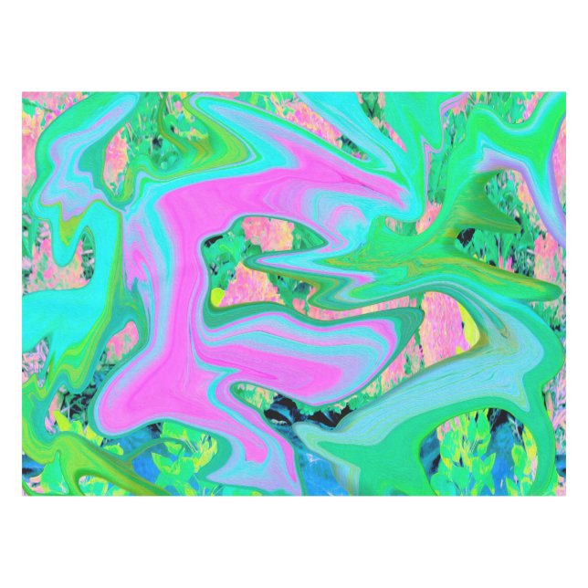 Mantel Arte líquido rosa y azul claro retro en Hydrangea (Frente (Horizontal))