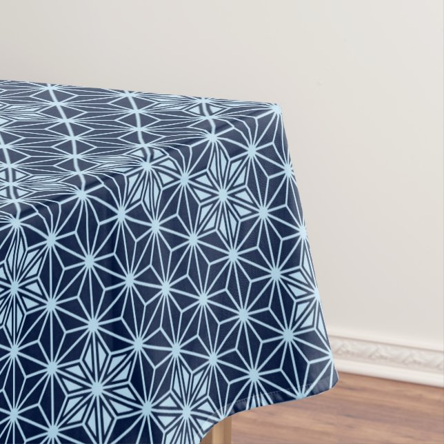 Mantel Asanoha japonés o patrón estrella, azul índigo (In Situ)