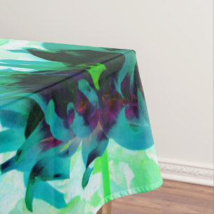 Mantel Asombroso Cactus Verde azulado y Negro Dahlia