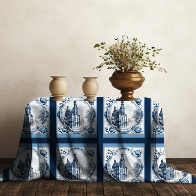 Mantel Asombroso palacio floral chinoiserie toile monogra (Subido por el creador)