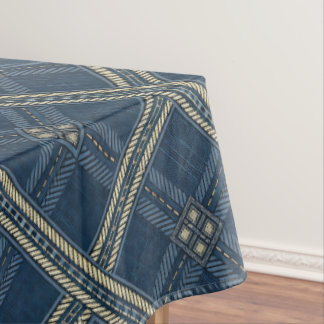 Mantel Aspecto de mezclilla azul y blanco