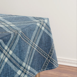 Mantel Aspecto de mezclilla azul y blanco