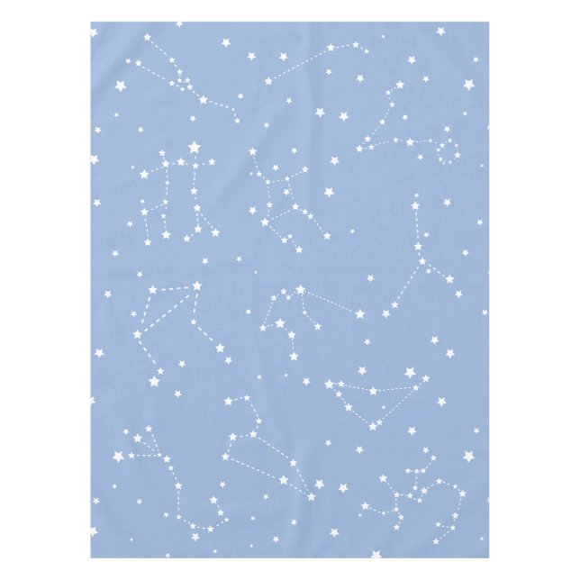 Mantel Astrología Pastel Azul Blanco Estrellas Constelaci (Anverso)