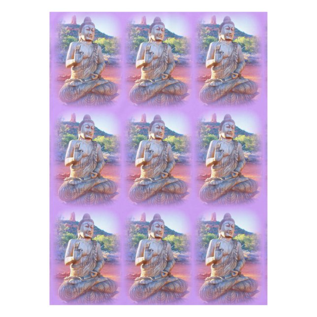 Mantel aura púrpura meditando Budas (Anverso)