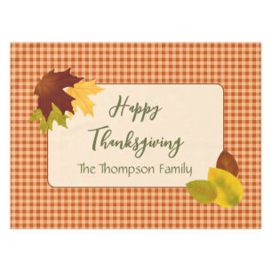 Mantel Autumn Gingham Thanksgiving Tablecloth