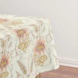 Mantel Autumn Meadow Butterflies Cotton Tablecloth