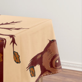Mantel 🐿️ Autumn Squirrel Tablecloth - Peach
