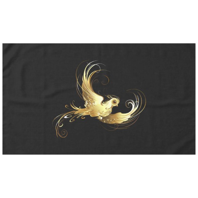 Mantel Ave dorada sobre fondo negro (Frente (Horizontal))