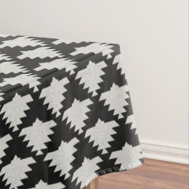 Mantel Ave geométrico tribal vintage | Boho negro y marfi