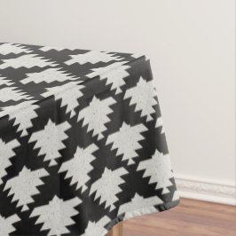 Mantel Ave geométrico tribal vintage | Boho negro y marfi