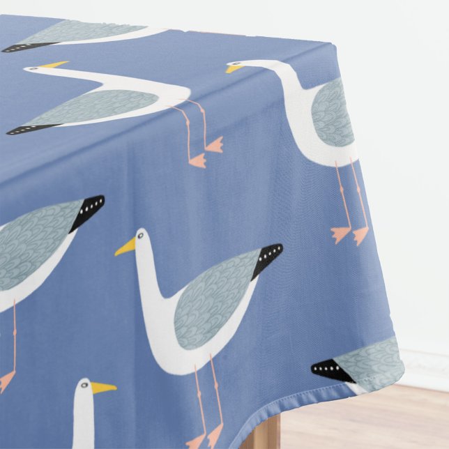 Mantel Ave nautical de la gaviota (Blue fun seagull pattern cloth tablecloth)