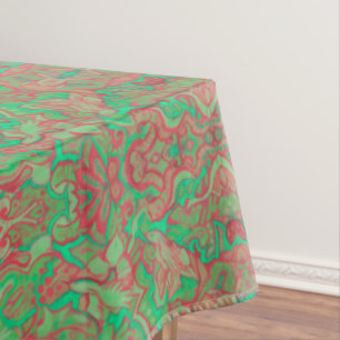 Mantel Aves Arabesque Oriental Bohemian Verde Rojo