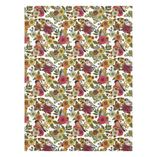 Mantel Aves de jardín y flores 1 (Anverso)