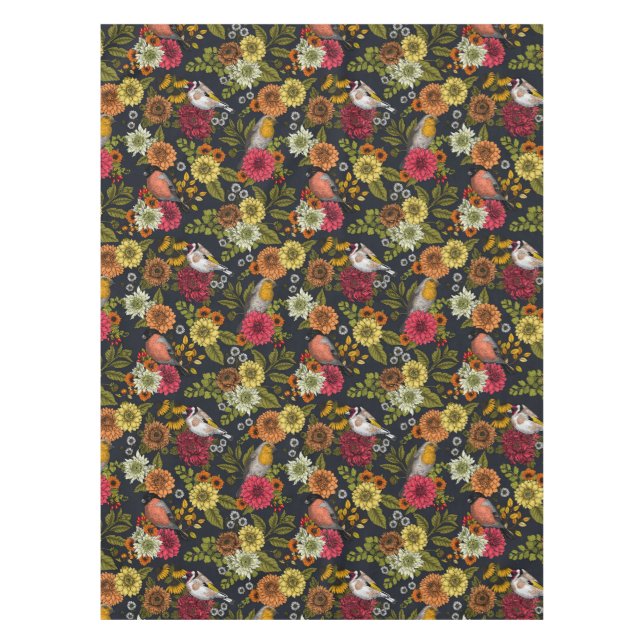 Mantel Aves de jardín y flores 2 (Anverso)