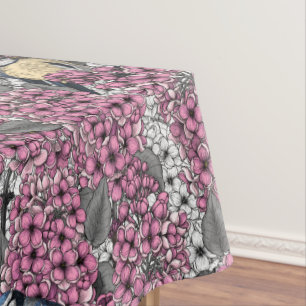 Mantel Aves en un jardín de lilas rosadas