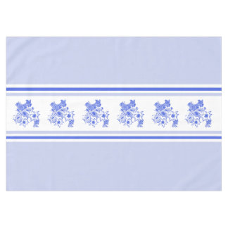 Mantel Aves y Edelweiss azules y blancos
