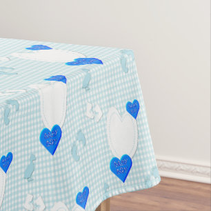 Mantel azul blanco a cuadros Niño