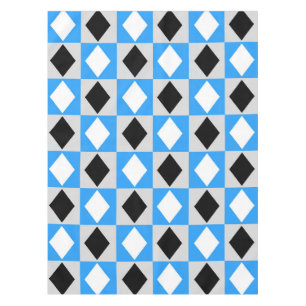 Mantel Azul blanco geométrico rhombus Diamante