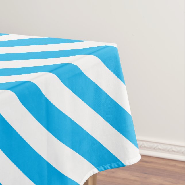 Mantel Azul cielo clásico y diagonal blanca a rayas (In Situ)