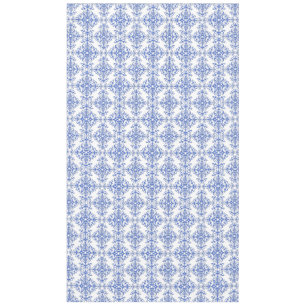 Mantel Azul Cobalto y Patrón de Estilo Damask Floral Blan