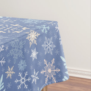 Mantel Azul escandinavo del invierno de los copos de