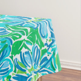 Mantel Azul Floral Preppy / Fiesta Costera de Jardín Eleg