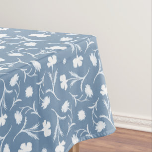 Mantel Azul Gris Blanco Libertad Patrón Floral Elegante P