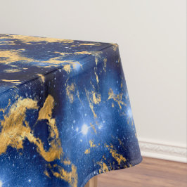 Mantel Azul Impresionante, Mármol Galaxia de Oro y Blanco