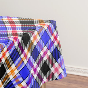 Mantel Azul Negro Franela a Cuadros Multicolor Tartán