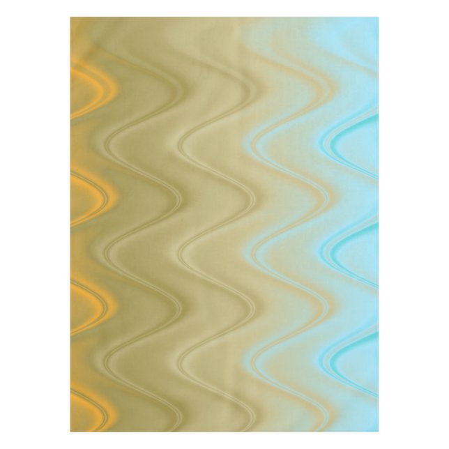 Mantel Azul Ondulado Verde Naranja Abstracto (Anverso)