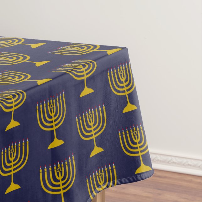 Mantel Azul oscuro elegante | Chanukah Hanukkiyah | MENOR (In Situ)