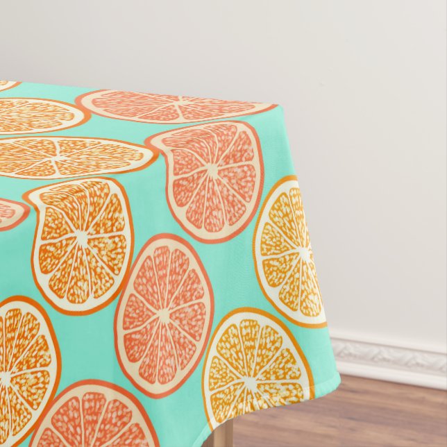 Mantel Azul Verde azulado de verano naranja (In Situ)