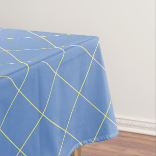 Mantel Azul y amarillo, algodón de ligamento tafetán